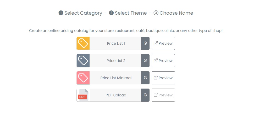 wayz choose template and preview
